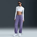 ★★Nike★★ Sportswear Mid-Rise Oversized Open Hem French T Nike Sportswear Women's Mid-Rise Oversized Open-Hem French
